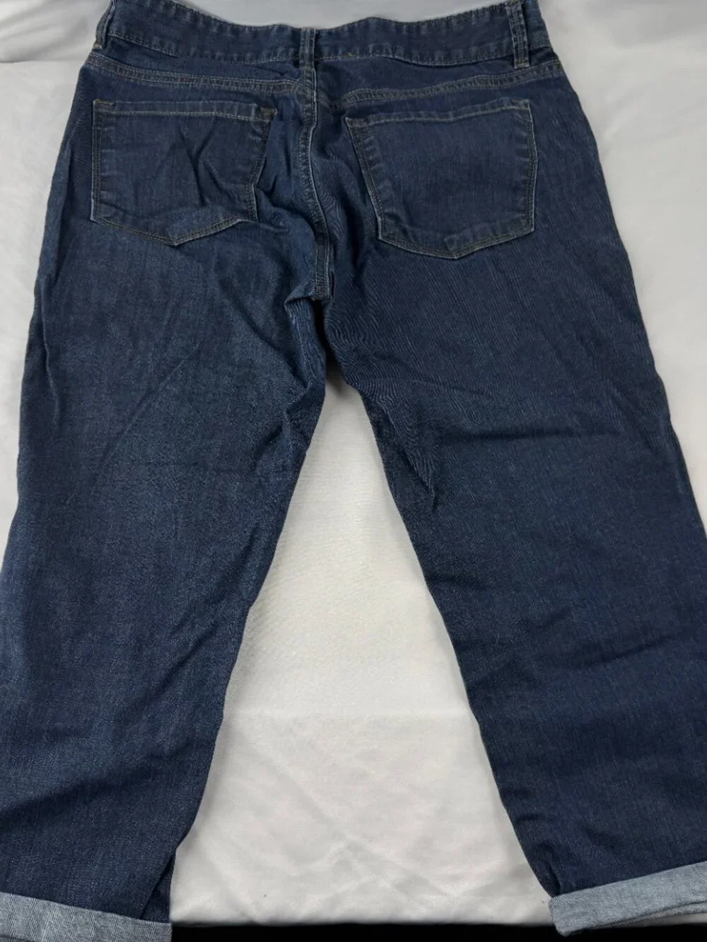 Ann Taylor LOFT Women Curvy Crop Jeans Dark Wash Blue Stretch Size 6